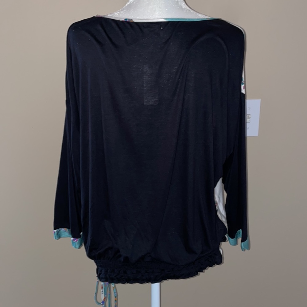 Anthropologie Tiny Floral Blouse with Elastic Waist,Side Drawstring, XL,NWT - Picture 7 of 15